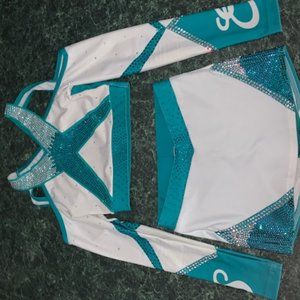 Senior Elite White and Teal Uniform